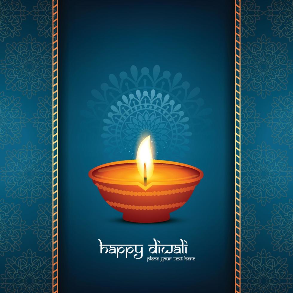 elegante grußkarte von diwali festival hintergrund vektor