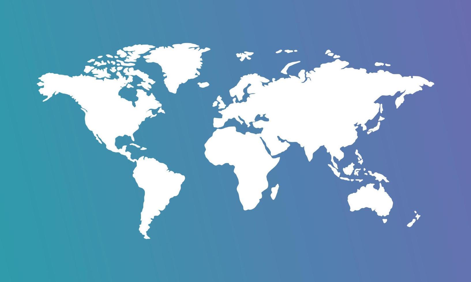 Weltkartenhintergrund mit blauem und violettem Farbverlauf vektor