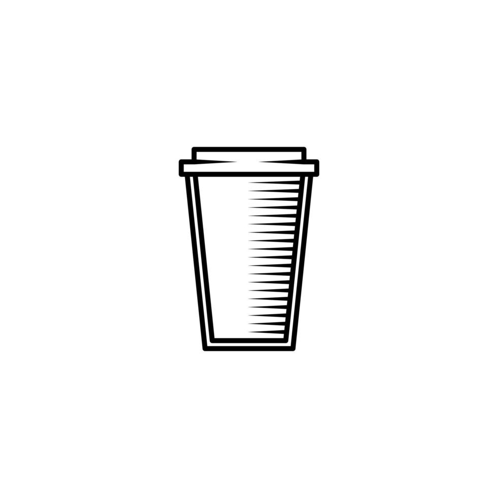 leere Glaswaren oder Kaffeeglas-Symbol auf weißem Hintergrund. Einfach, Linie, Silhouette und sauberer Stil. Schwarz und weiß. geeignet für symbol, zeichen, symbol oder logo vektor