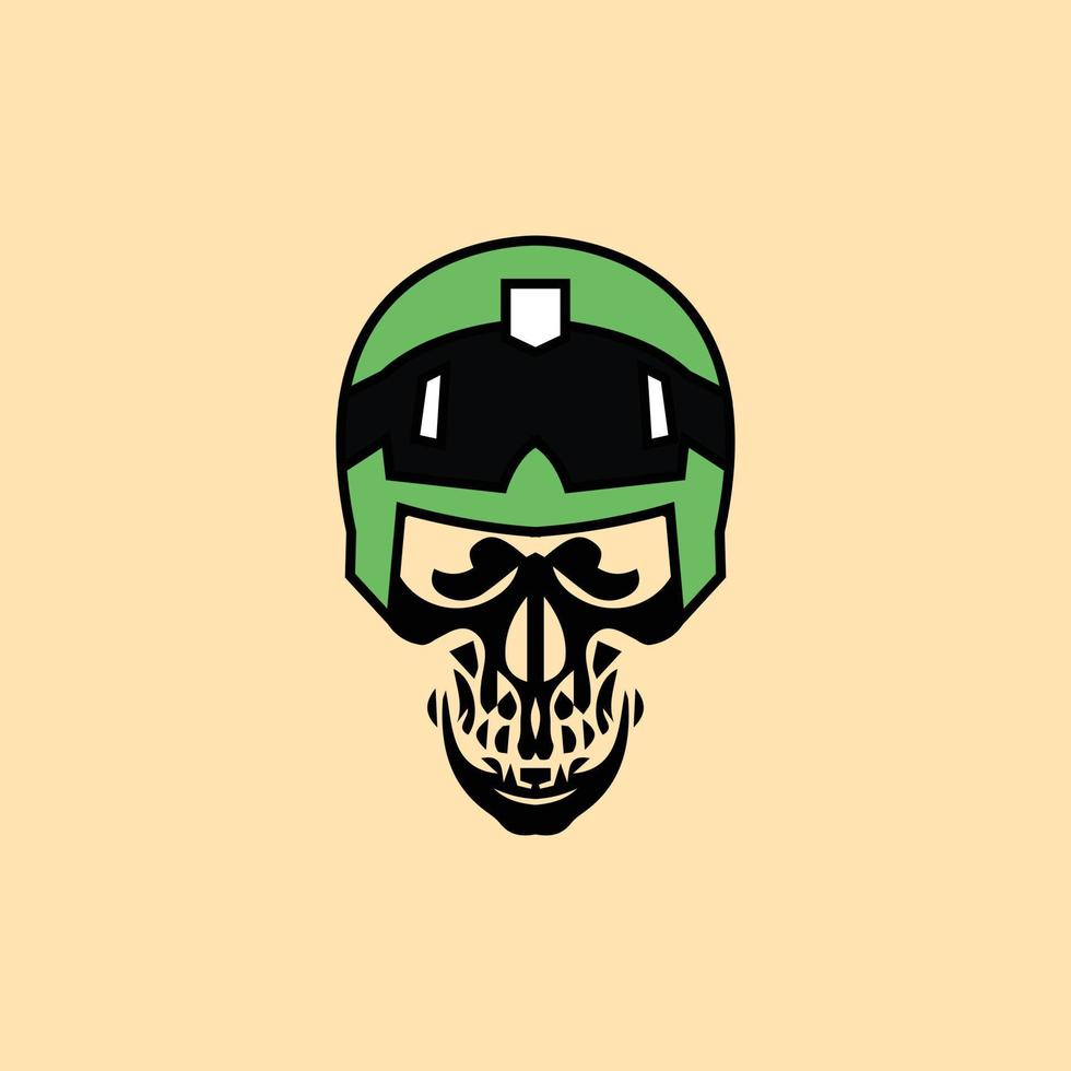 abstraktes Totenkopf-Motorradhelm-Symbol-Logo vektor