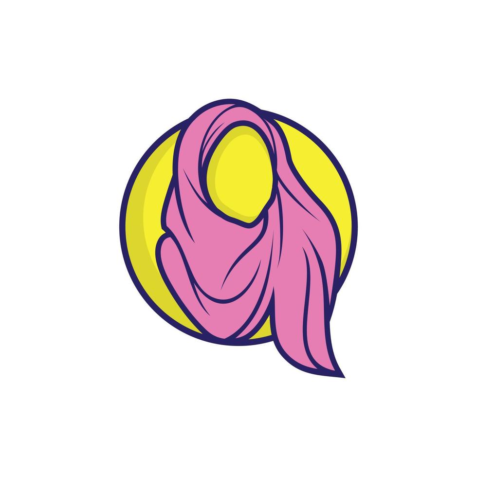 Schönheits-Hijab-Logo entwirft Vektor-Muslimah-Mode-Logo-Vorlage vektor