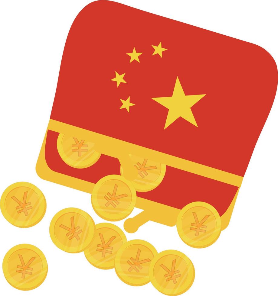 China Flagge Vektor handgezeichnet, Renminbi Vektor handgezeichnet