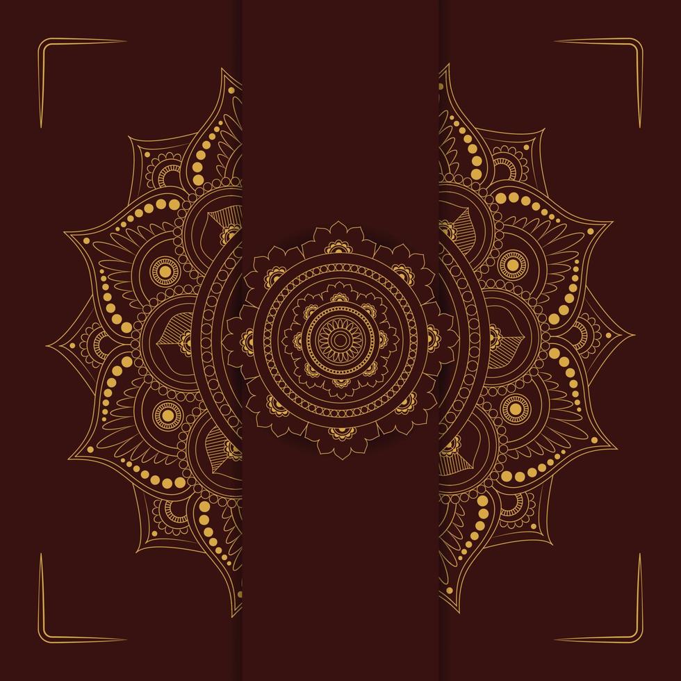 luxus gold mandala verzierten hintergrund für hochzeitseinladung, bucheinband. arabeske islamischer hintergrund pro vektor. ethnische mandala runder verzierungsmustervektor. dekoratives Mandala-Design. vektor