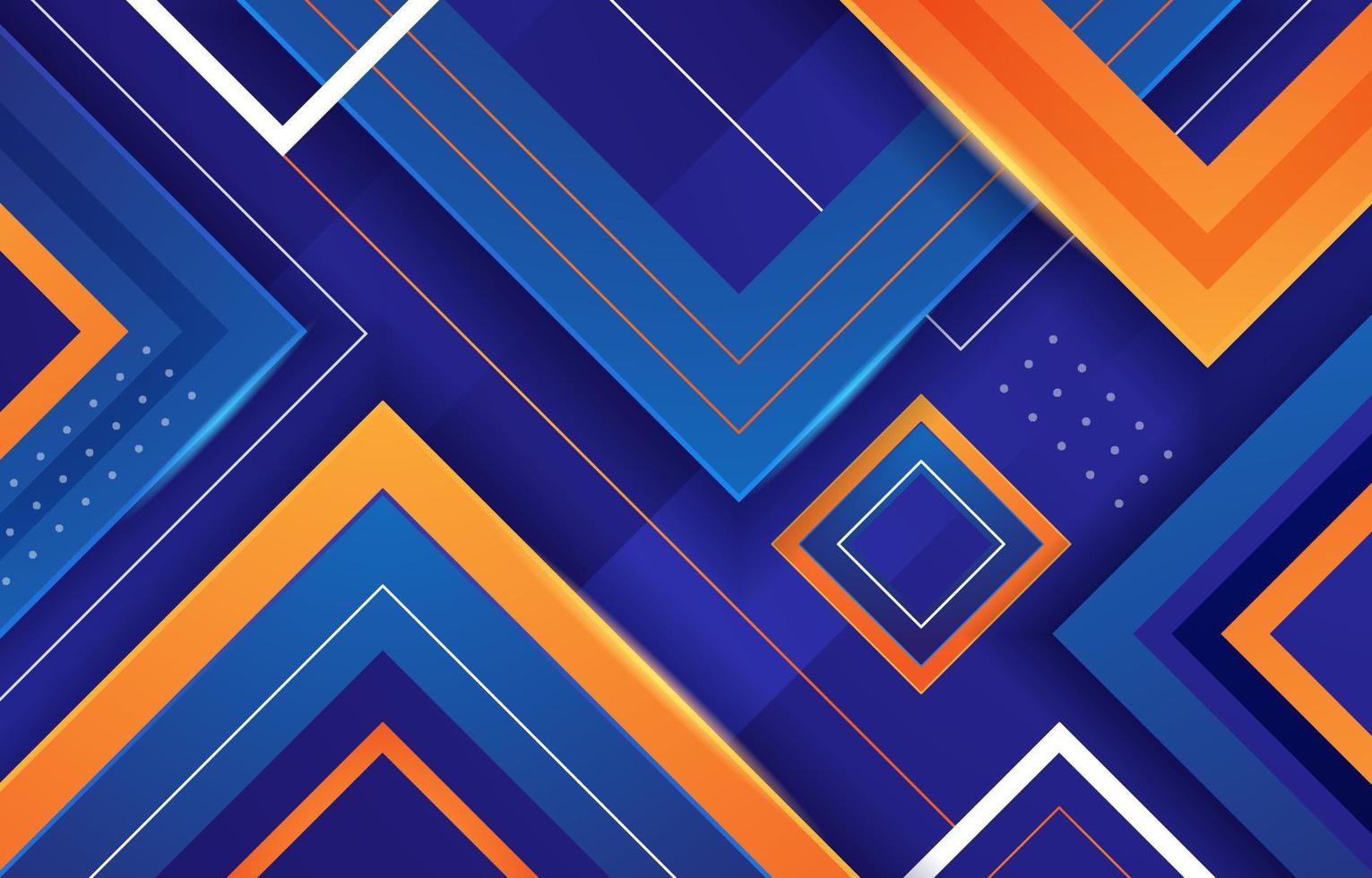 abstrakter blauer und orangefarbener geometrischer Hintergrund vektor