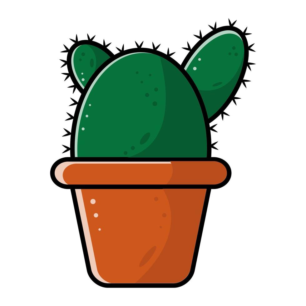 Illustration der Kaktuspflanze im flachen Stil vektor