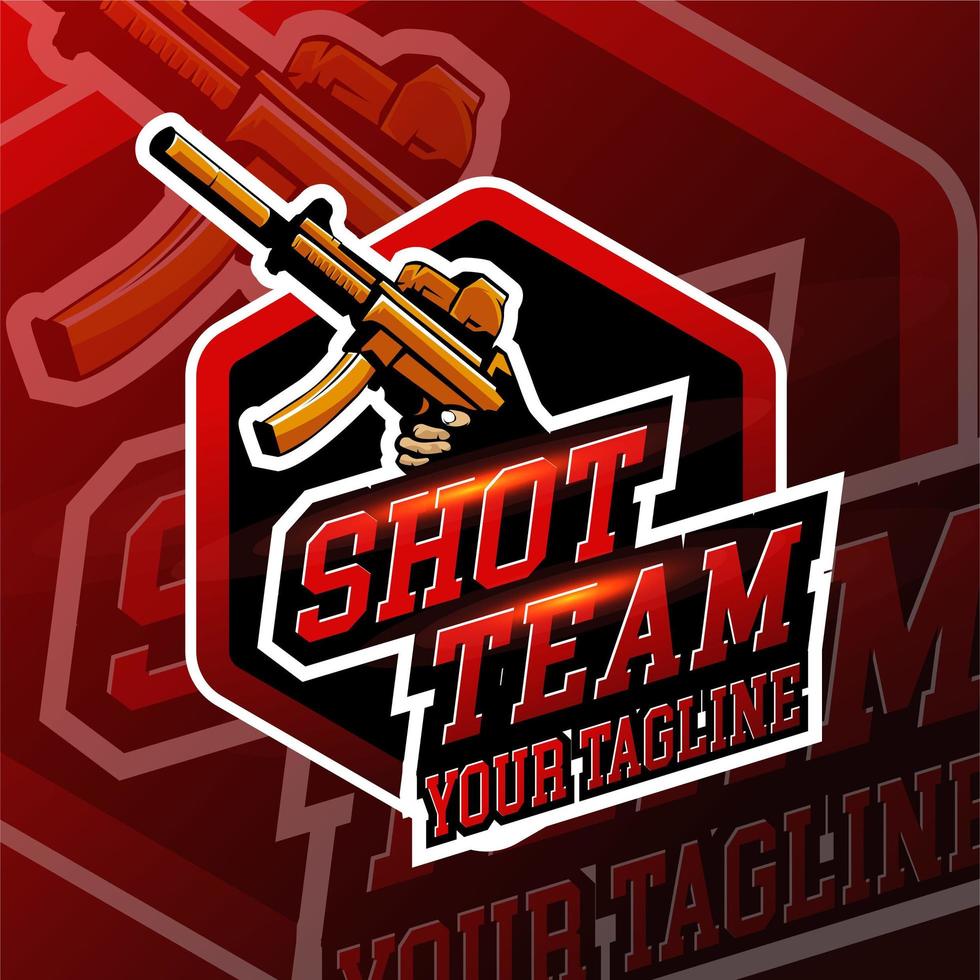 Esport Shot Gaming Logo Abzeichen vektor