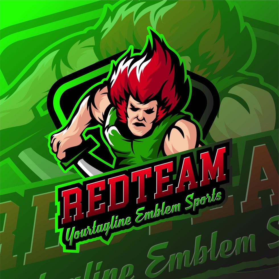 redteam stödjer mänskliga spellogotypmärken vektor