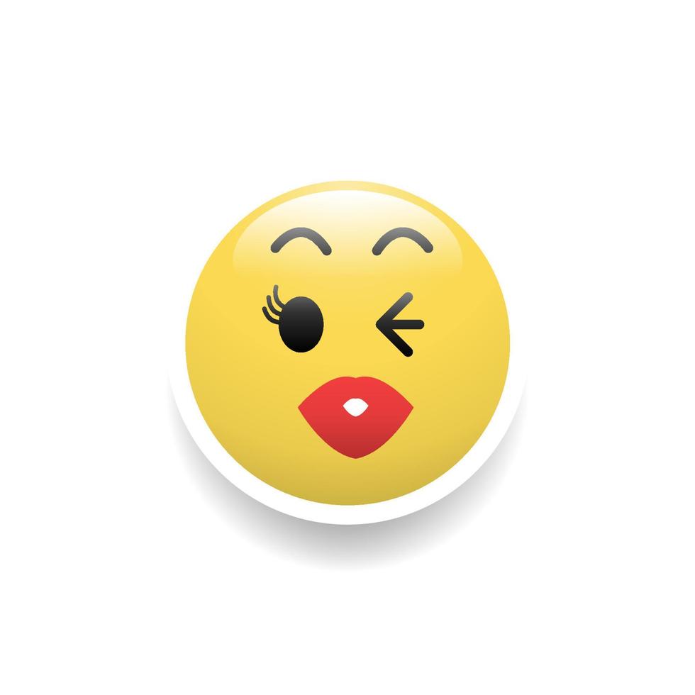 Schöne Frauen Emoticon, Vektor und Illustration.