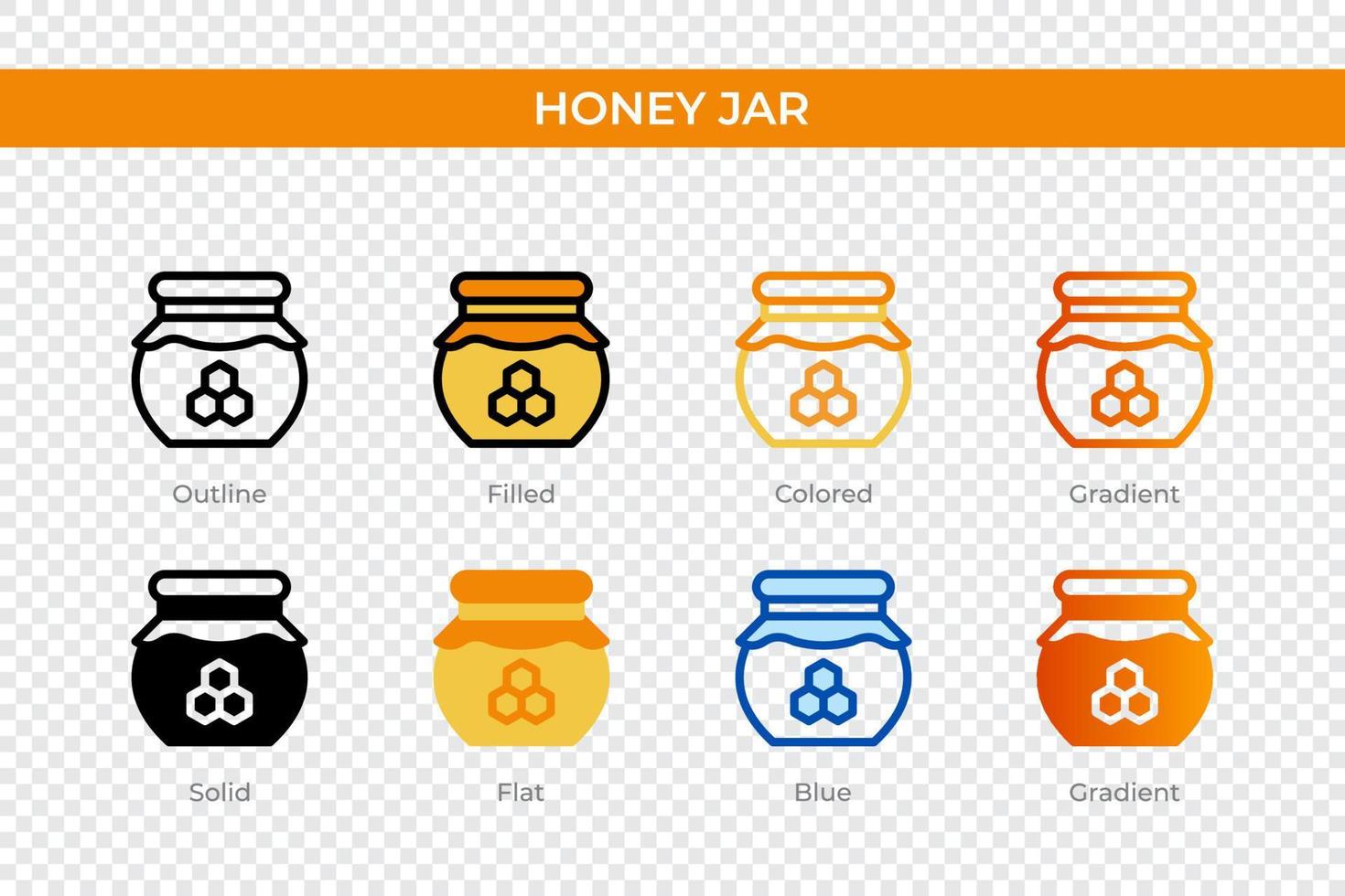 honung burk ikon i annorlunda stil. honung burk vektor ikoner designad i översikt, fast, färgad, fylld, lutning, och platt stil. symbol, logotyp illustration. vektor illustration