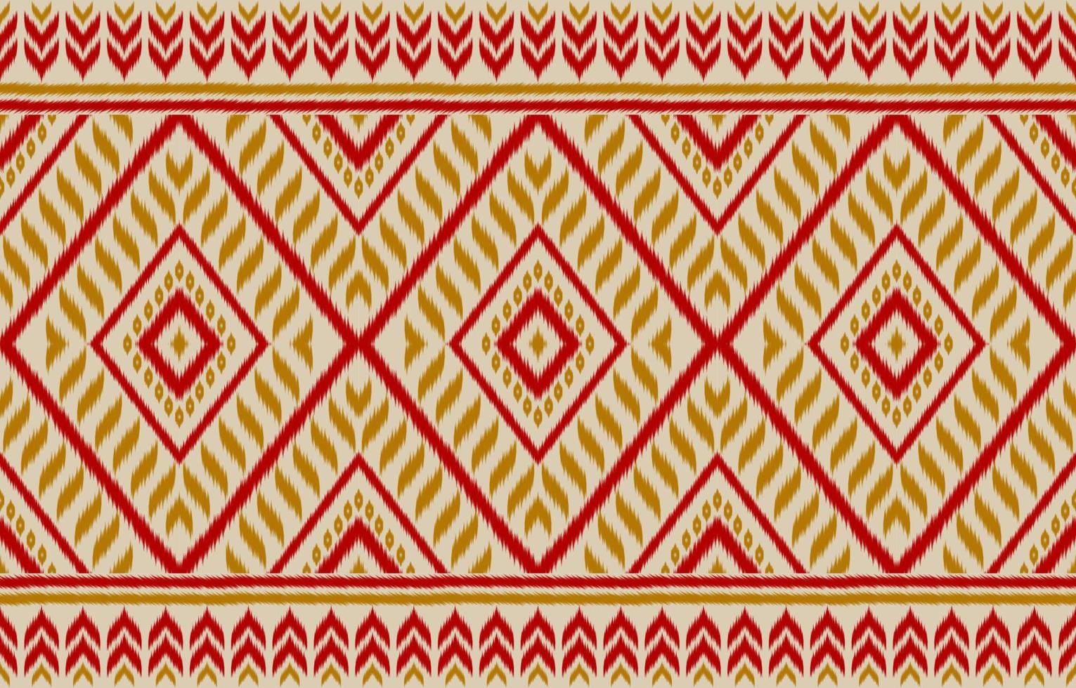 schöne Teppich-Ikat-Kunst. geometrisches ethnisches nahtloses Muster im Stammes-. Stoff im indischen Stil. vektor