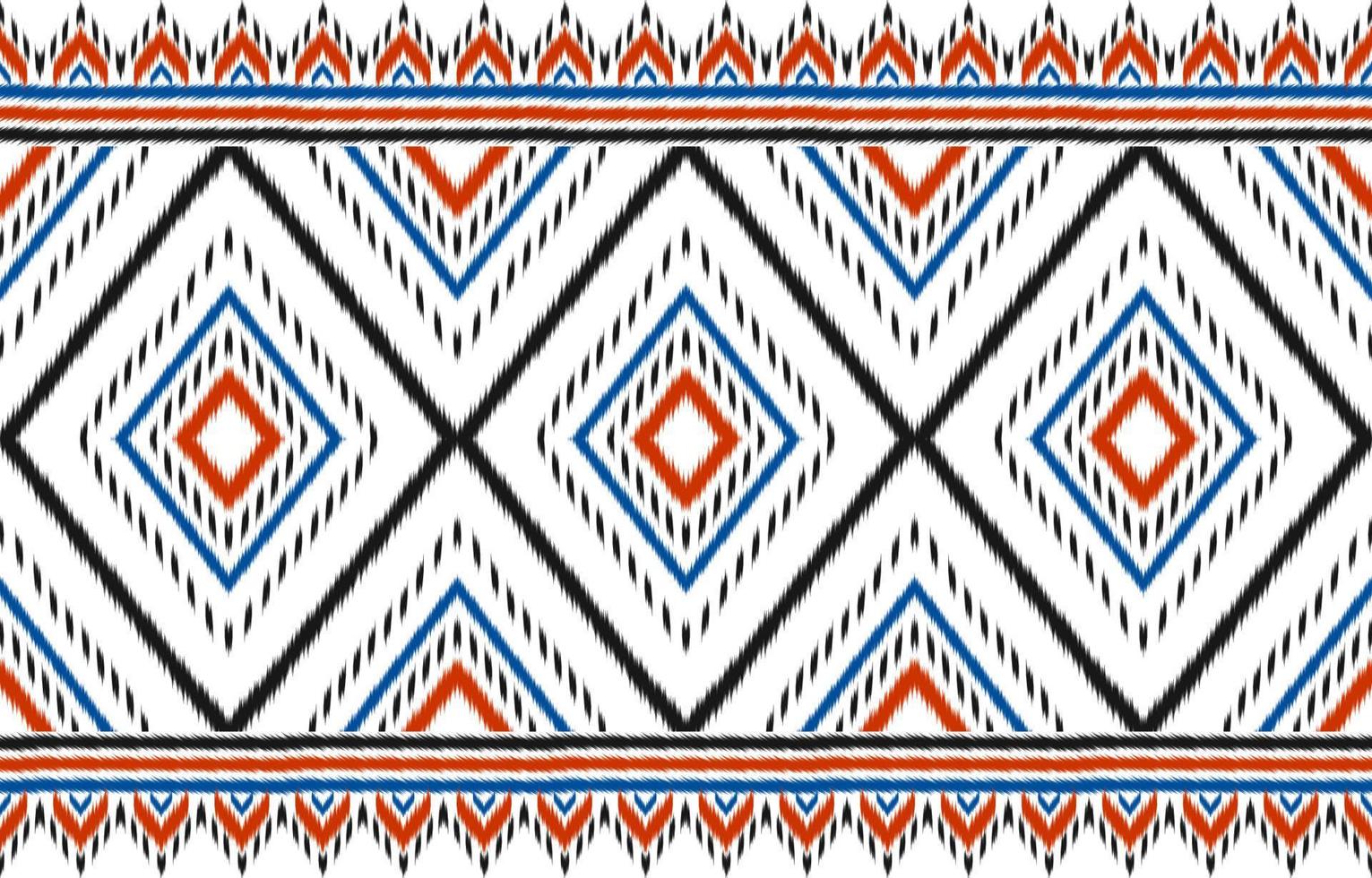 schöne Teppich-Ikat-Kunst. geometrisches ethnisches nahtloses Muster im Stammes-. vektor