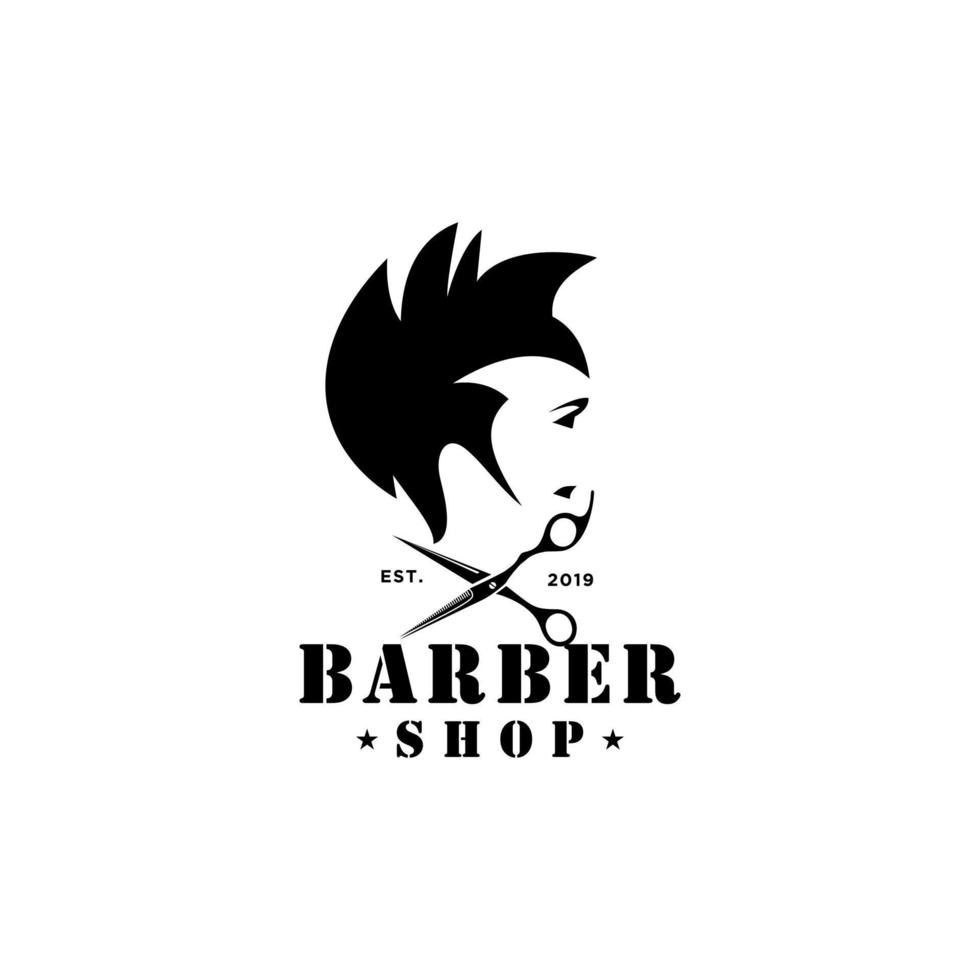 vintage barbershop-vektorembleme und etiketten. Friseurabzeichen und Logos. barbershop logo und barber shop vintage label und abzeichenillustration vektor