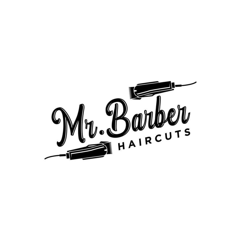 vintage barbershop-vektorembleme und etiketten. Friseurabzeichen und Logos. barbershop logo und barber shop vintage label und abzeichenillustration vektor