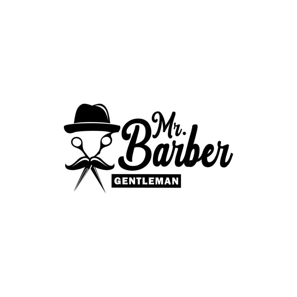vintage barbershop-vektorembleme und etiketten. Friseurabzeichen und Logos. barbershop logo und barber shop vintage label und abzeichenillustration vektor