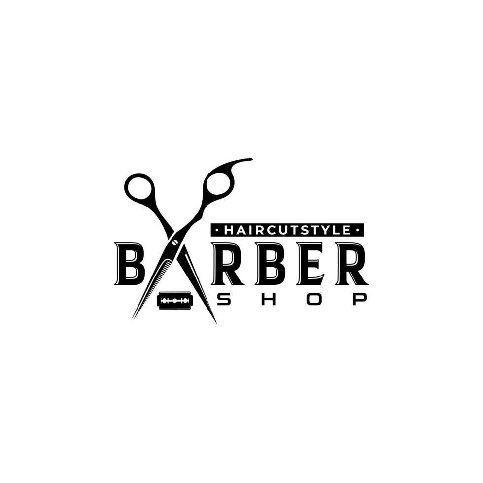 vintage barbershop-vektorembleme und etiketten. Friseurabzeichen und Logos. barbershop logo und barber shop vintage label und abzeichenillustration vektor