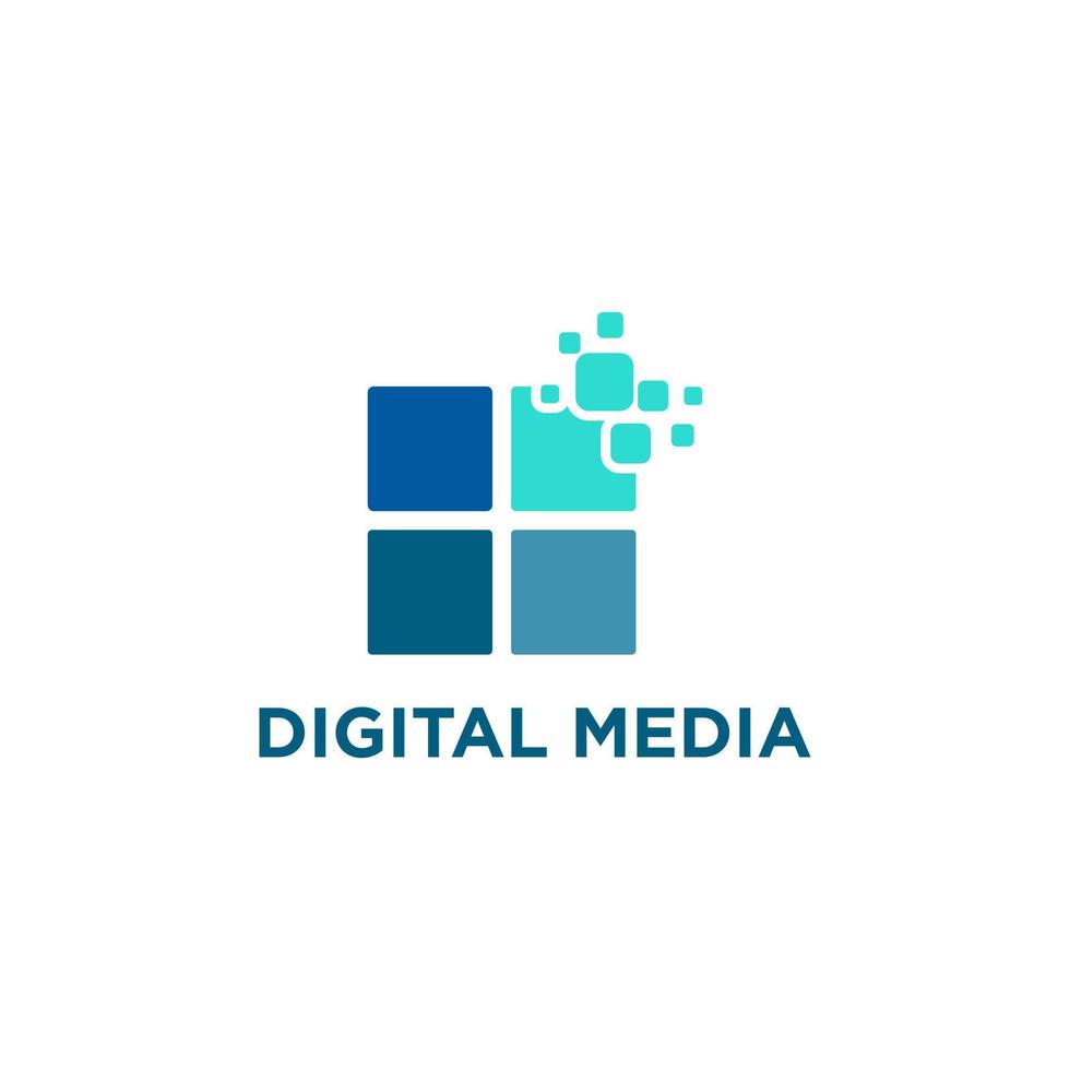 digitaler abstrakter Medientechnologie-Logo-Lagervektor vektor