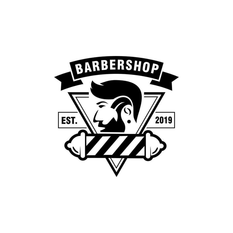 vintage barbershop-vektorembleme und etiketten. Friseurabzeichen und Logos. barbershop logo und barber shop vintage label und abzeichenillustration vektor