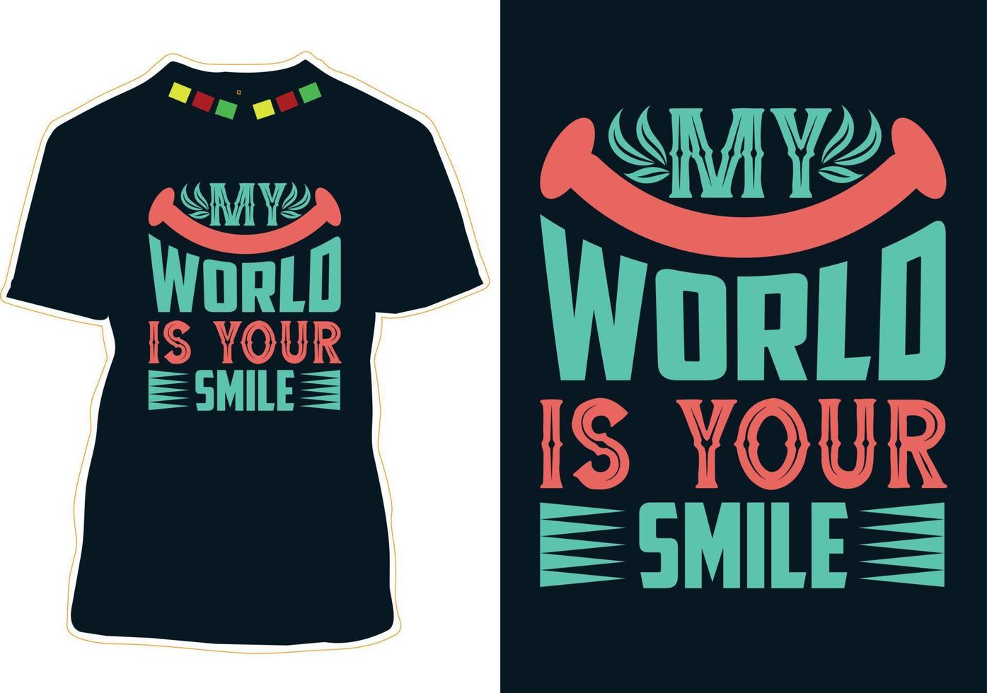 värld leende dag t-shirt design vektor