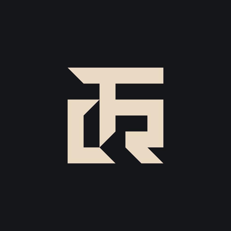 första baserad rena och minimal brev. tr rt t r monogram logotyp mall. elegant lyx alfabet vektor design