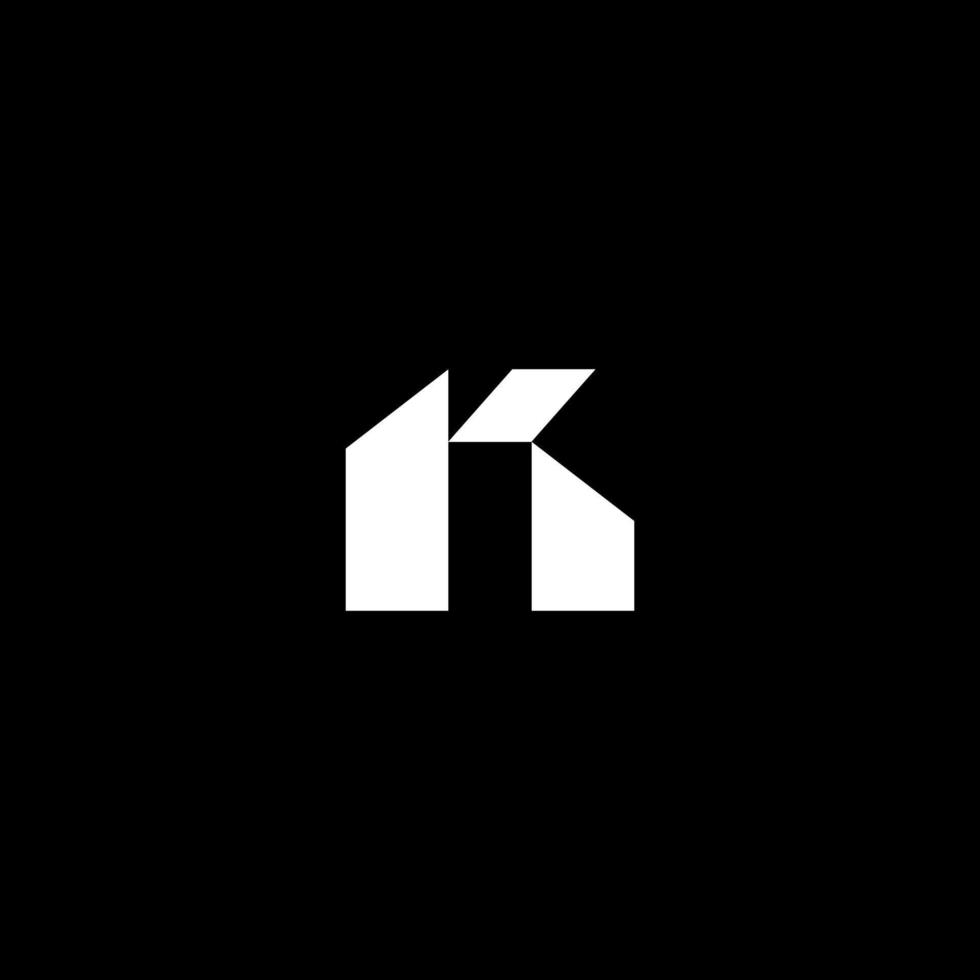 första baserad rena och minimal brev. k monogram logotyp mall. elegant lyx alfabet vektor design