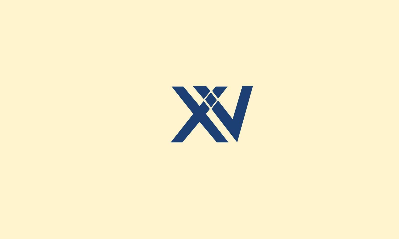 alfabetet bokstäver initialer monogram logotyp xv, vx, x och v vektor
