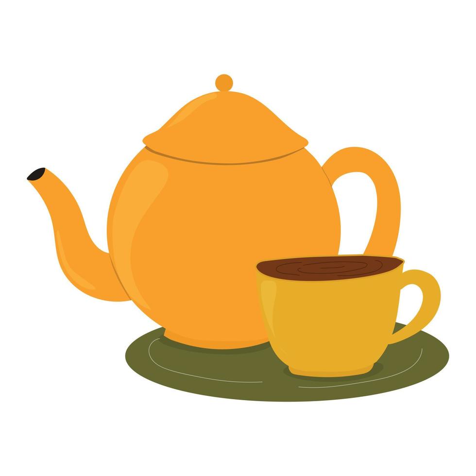 Teekanne und Tasse vektor