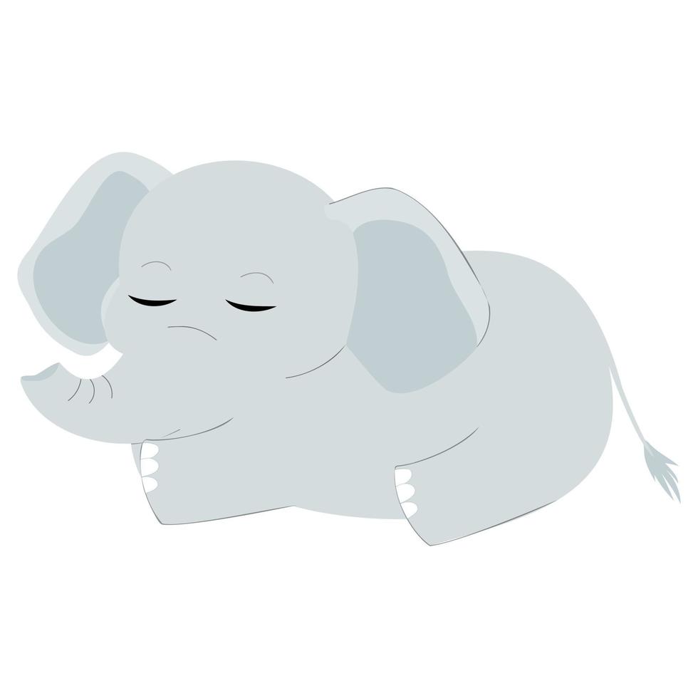 sovande bebis elefant vektor