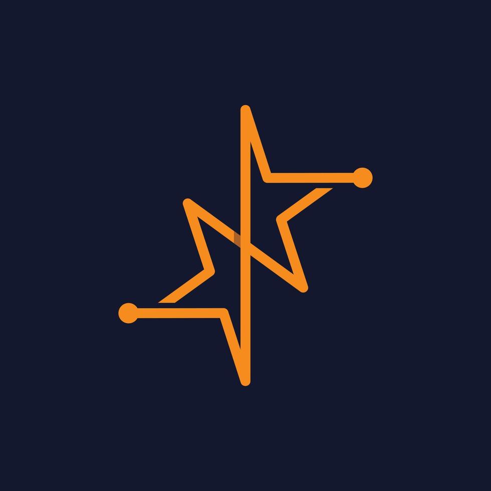 stjärna puls linje modern enkel logotyp vektor