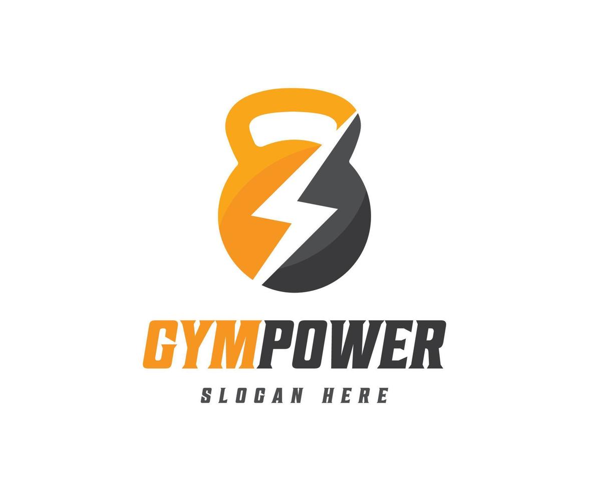 kondition Gym kraft logotyp design mall vektor