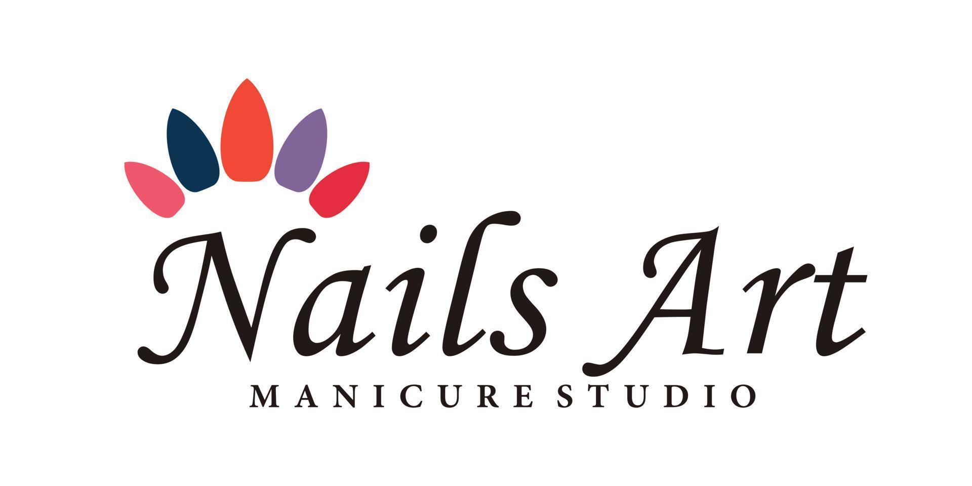 nails art logo designwith stil und kreatives konzept vektor