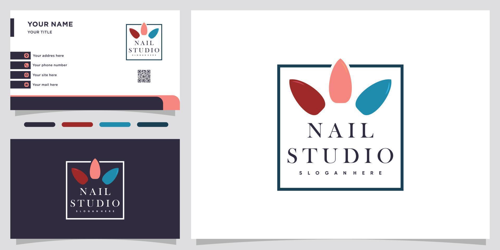 nagel studio logotyp design med stil och kreativ begrepp vektor