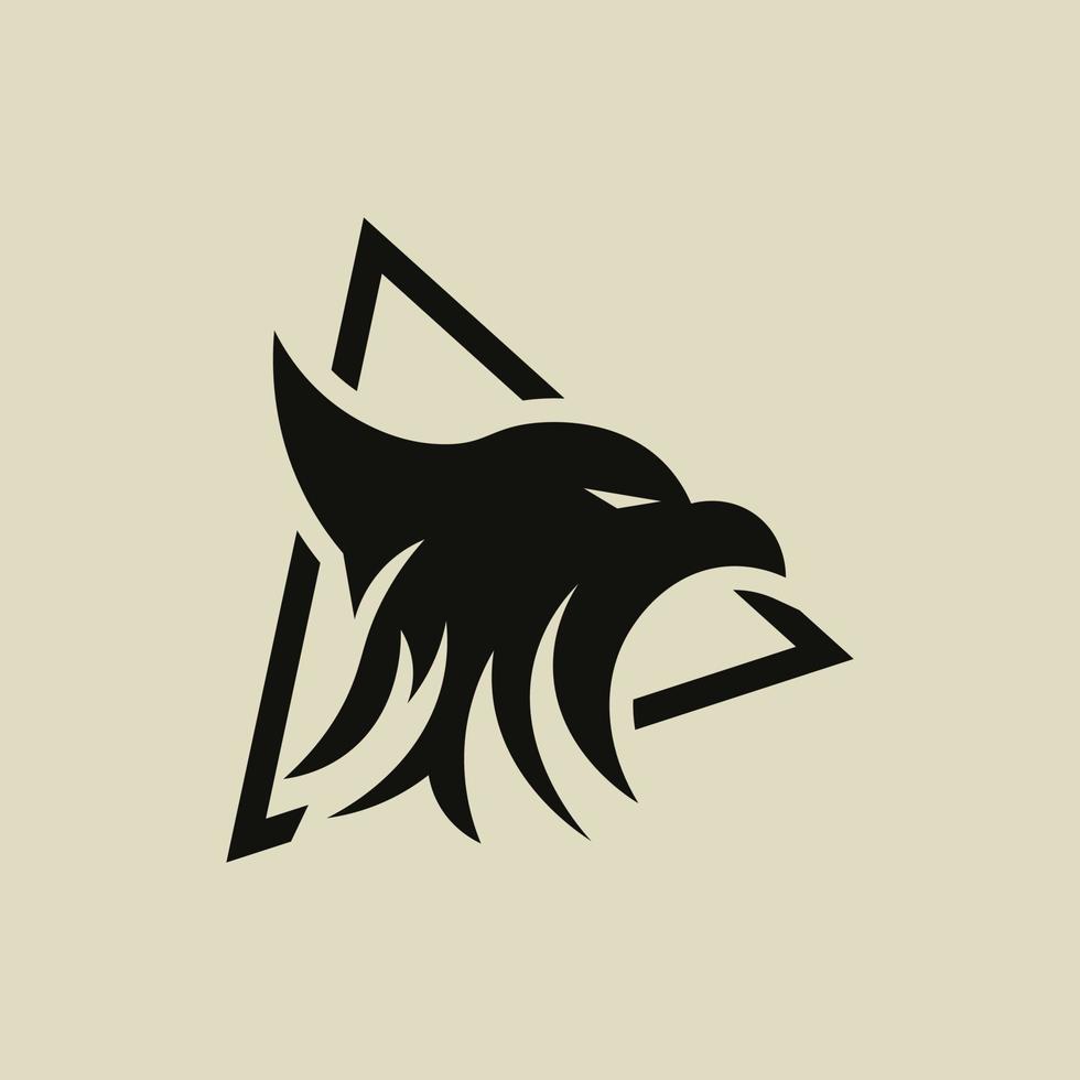 Phoenix-Kopf und Dreieck-Logo-Konzept vektor