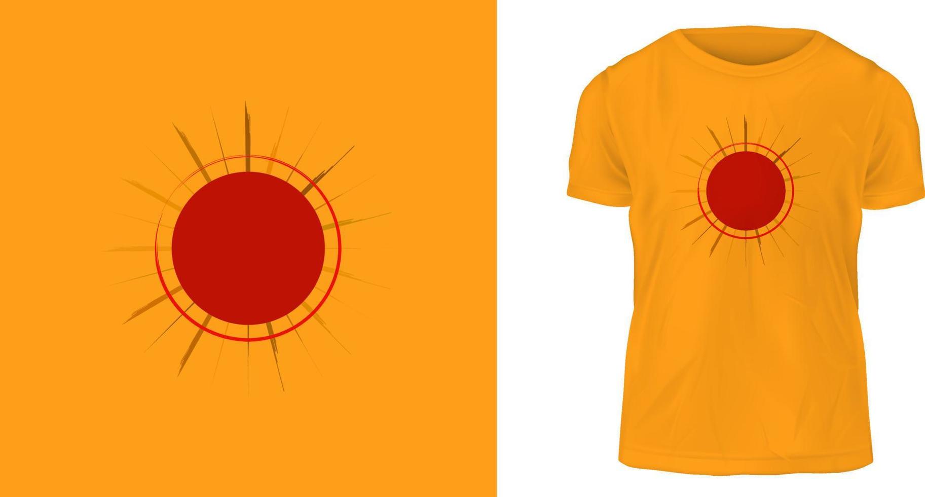 T-Shirt-Design mit Sonne vektor