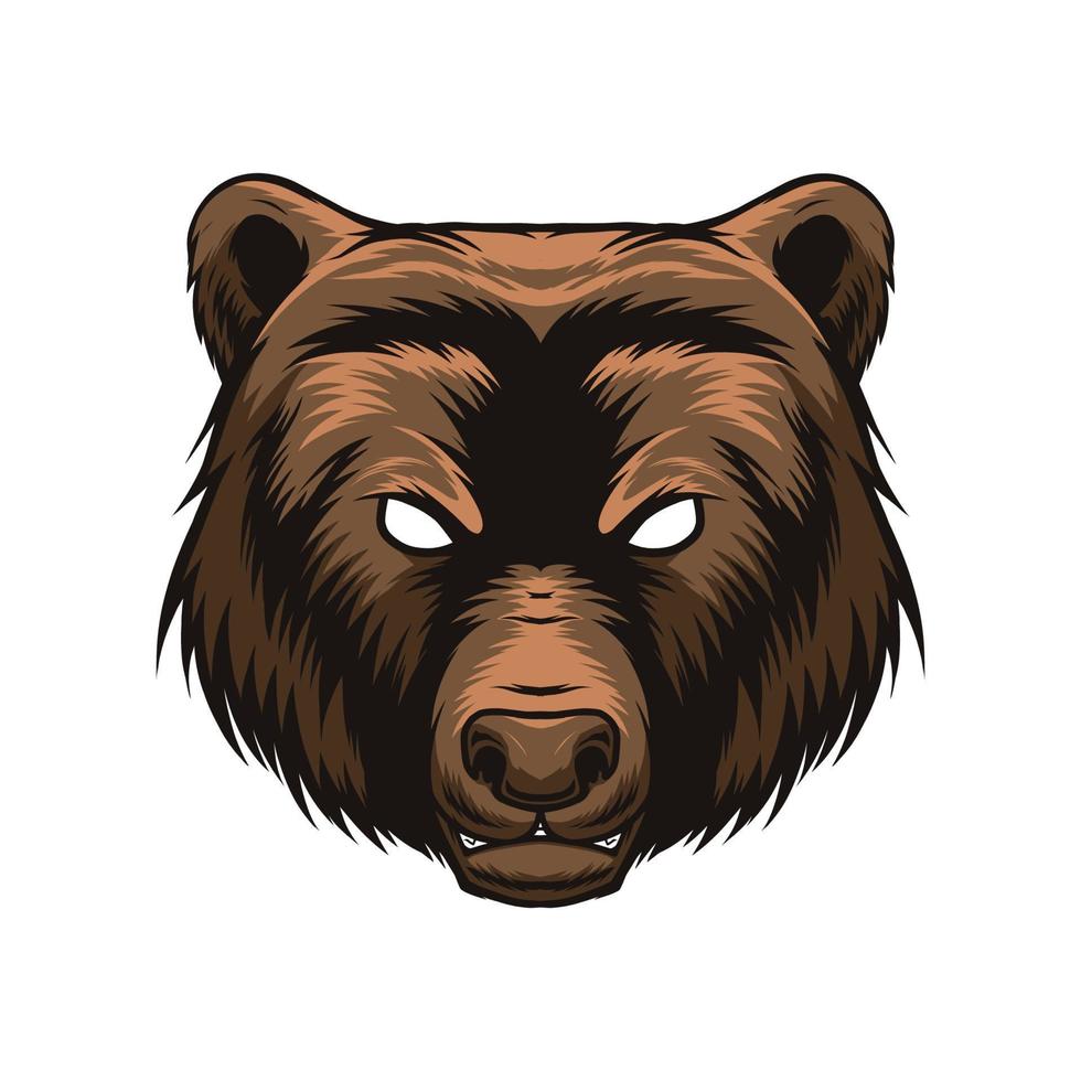 grizzlybär kopf maskottchen illustration vektor