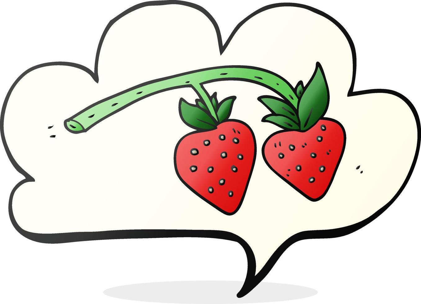 freehand dragen Tal bubbla tecknad serie jordgubbar vektor