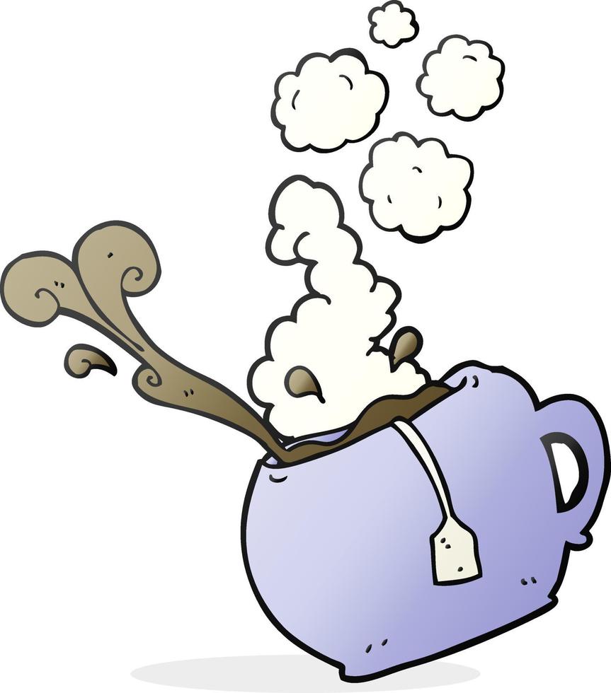 Freihändig gezeichnete Cartoon-Tasse Tee vektor