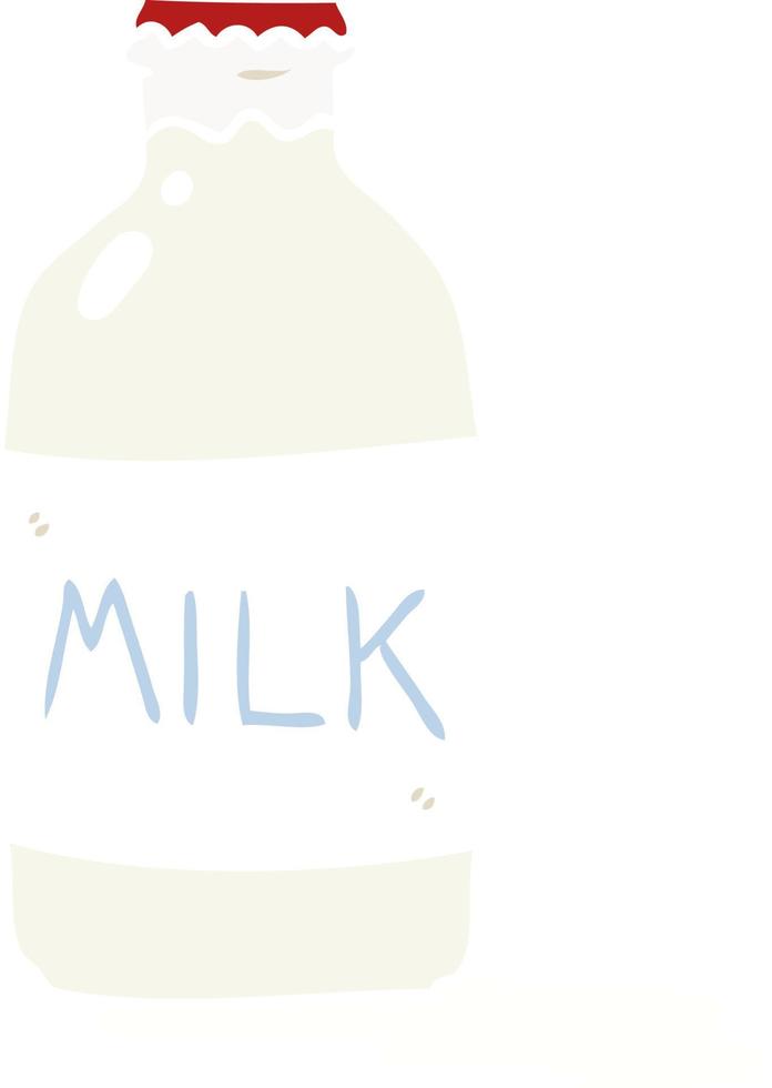 Cartoon-Milchflasche im flachen Farbstil vektor