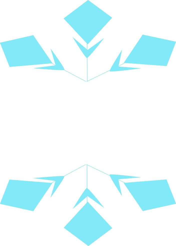 geometrisk blå snöflinga. vektor