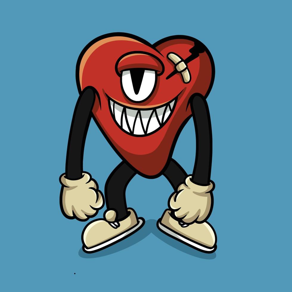Monster-Liebe-Cartoon vektor