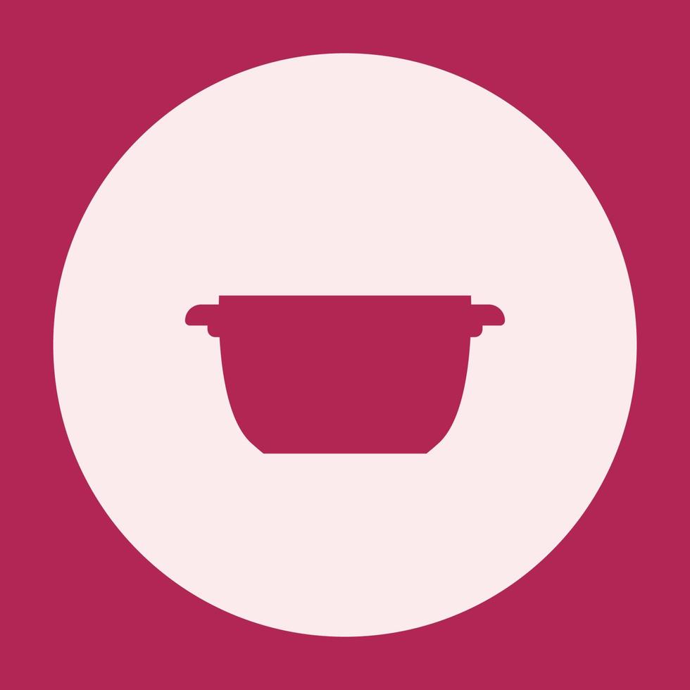 matlagning pott ikon djärv glyf med runda bakgrund för social media markera vektor