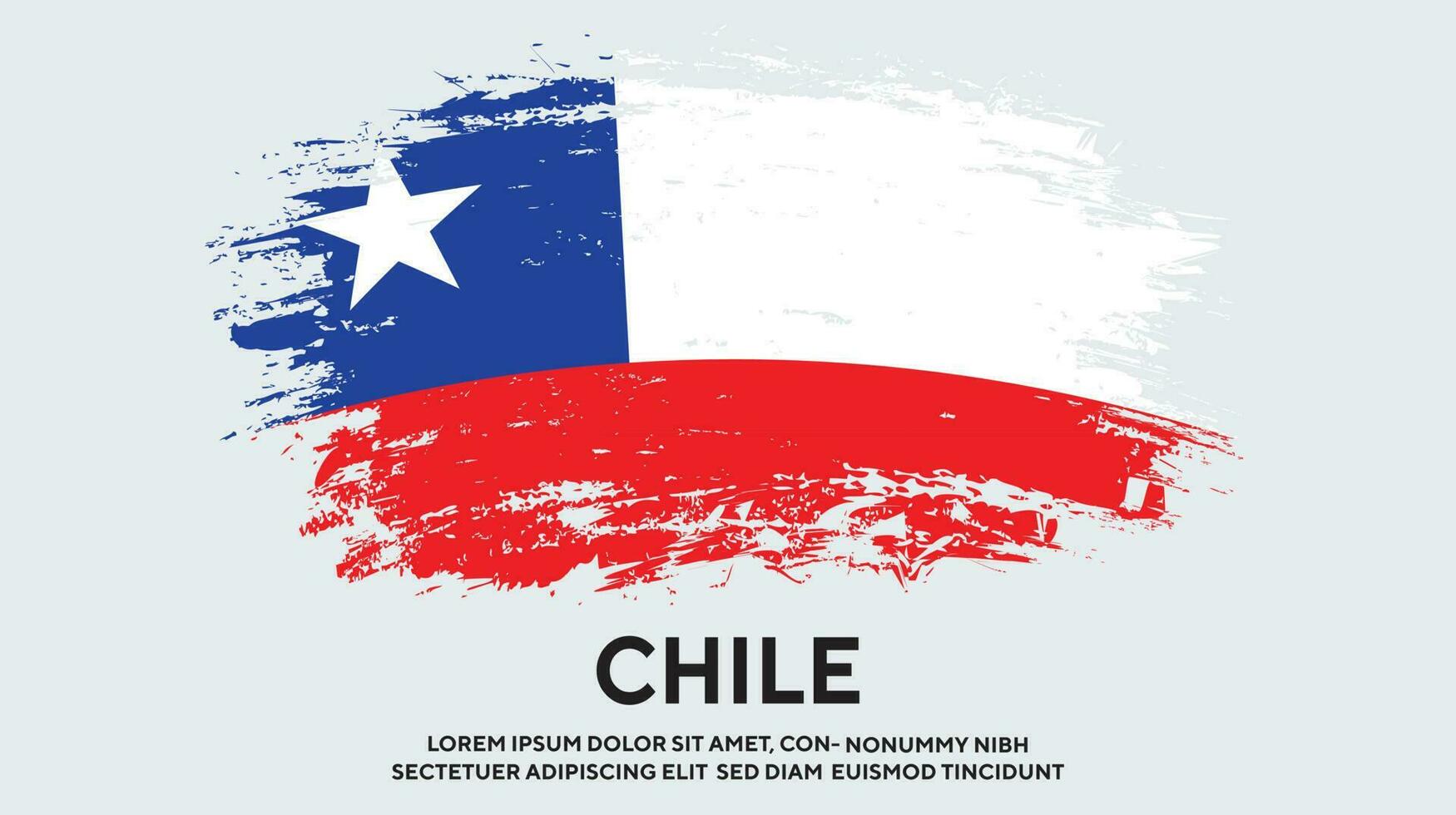 neue Grunge-Textur Chile-Flaggen-Designvektor vektor