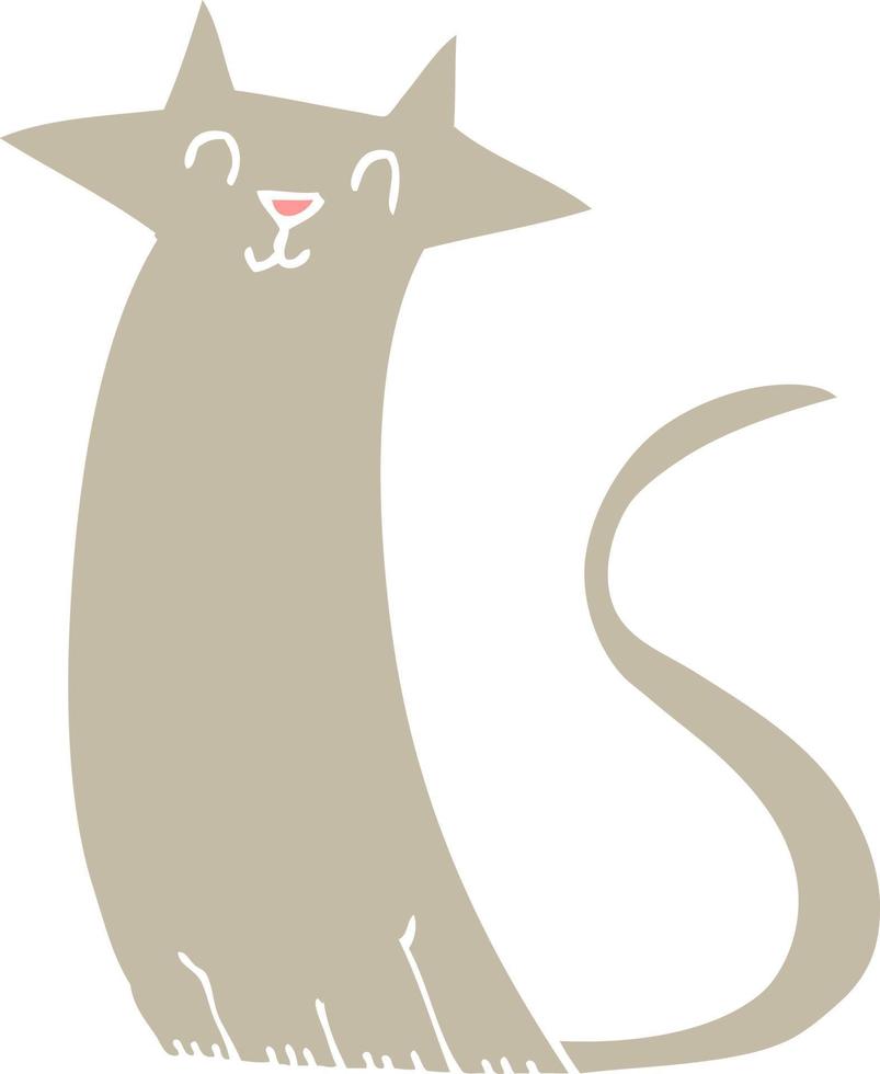 flache Farbillustration der Katze vektor