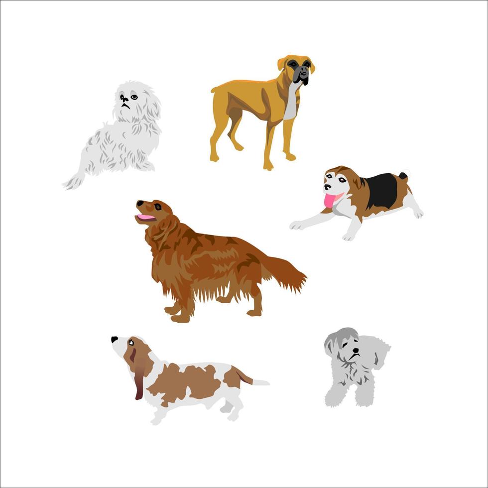 uppsättning av hund vektor illustration.