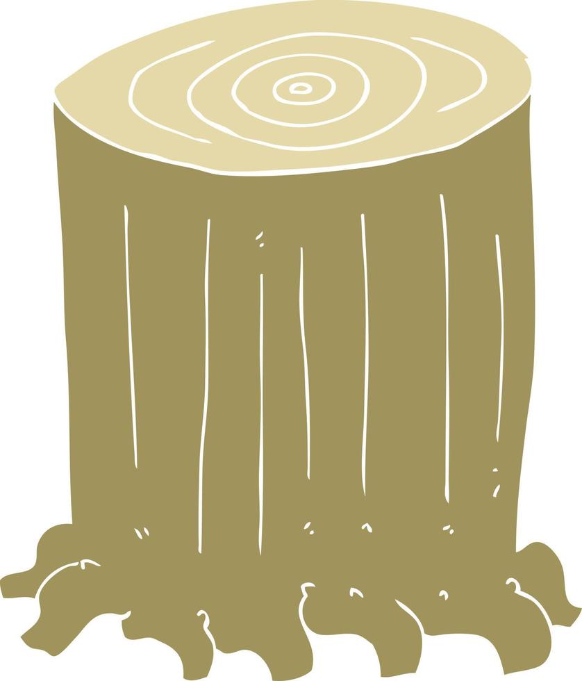 platt Färg illustration av träd stubbe vektor