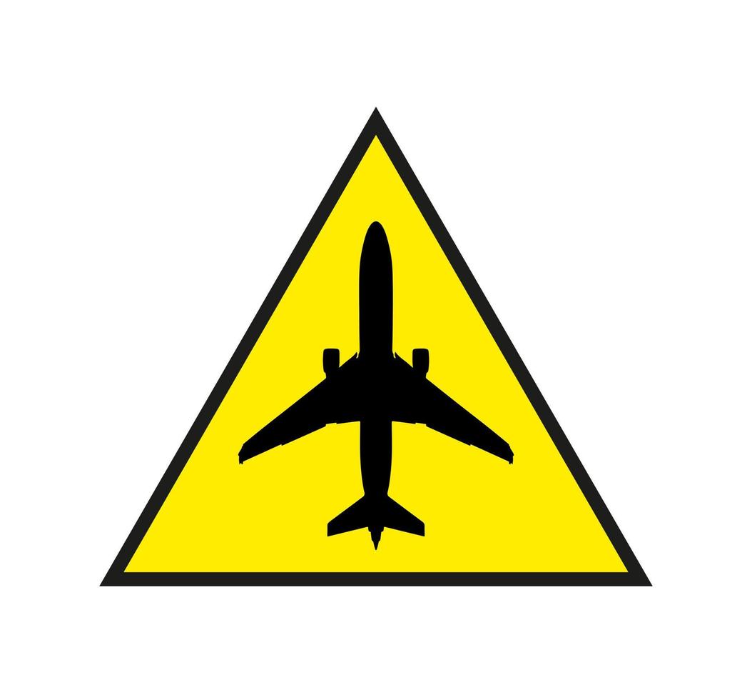 Flugzeug-Logo-Design mit gelbem Dreieck isoliert auf weiß. sehr einzigartig und anders. geeignet für Unternehmen und Betriebe aller Branchen. Vektor eps 10