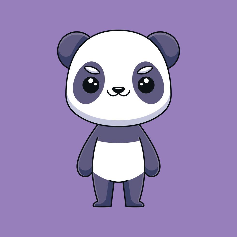 niedliche panda cartoon gekritzel kunst hand gezeichnete konzept vektor kawaii symbol illustration