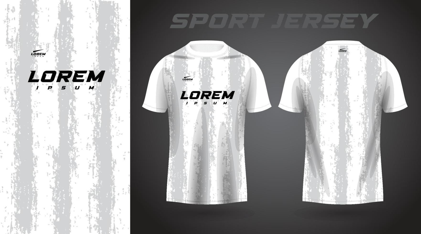weißes und graues T-Shirt mit sportlichem Jersey-Design vektor