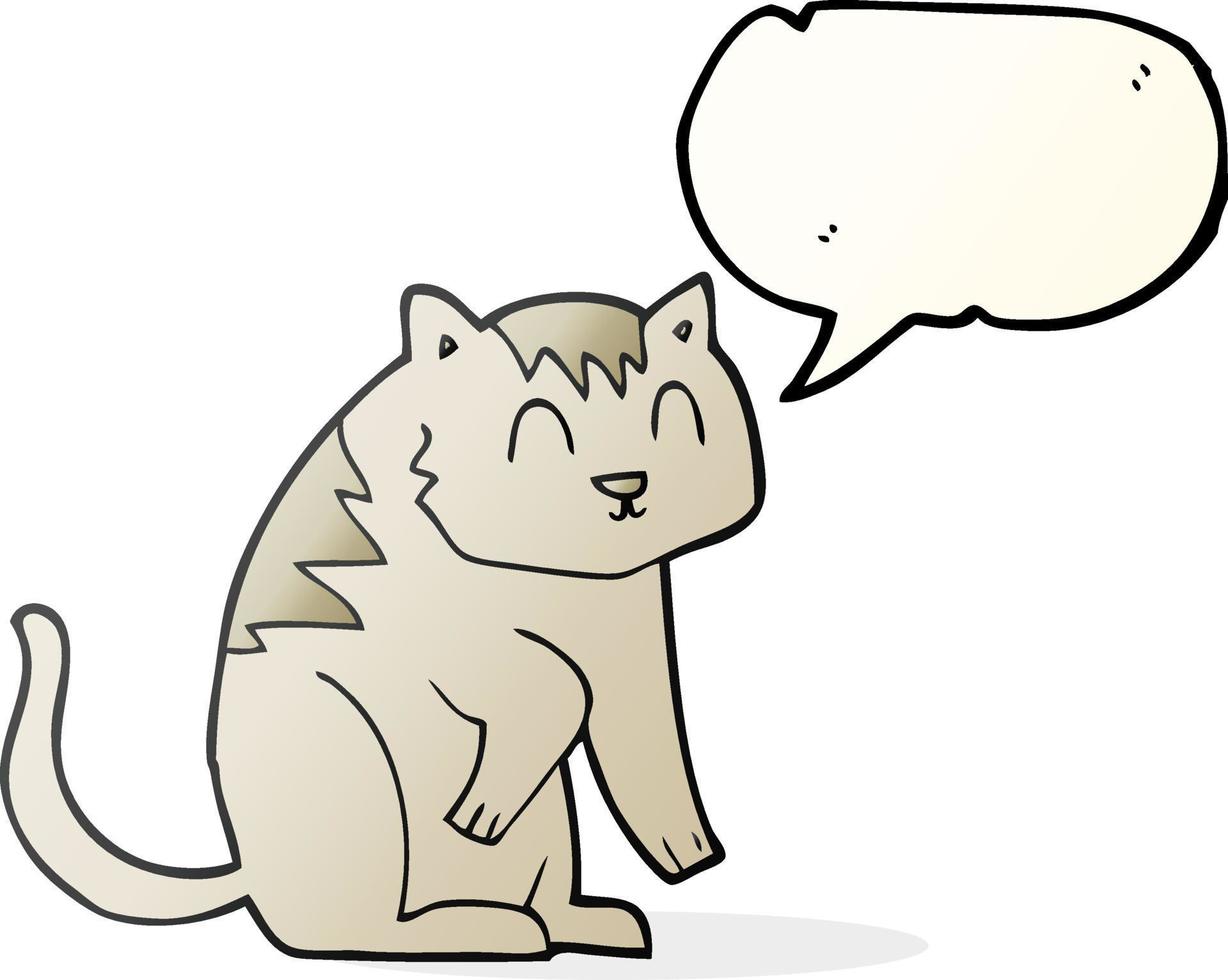freehand dragen Tal bubbla tecknad serie katt vektor