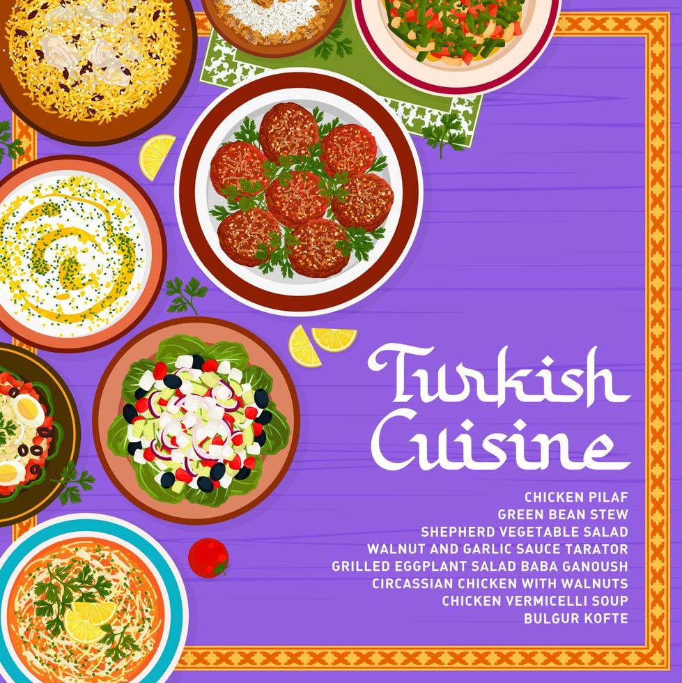 turkiska kök restaurang mat meny omslag sida vektor