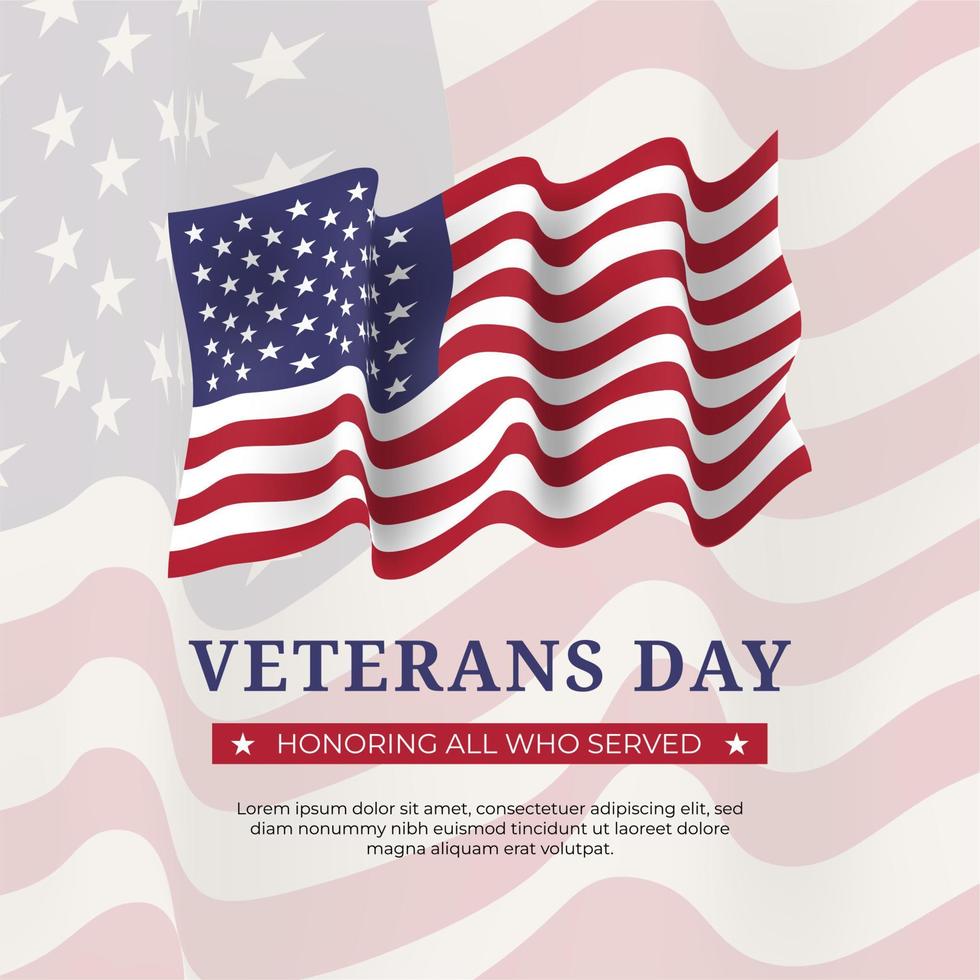 veteraner dag, november 11, uppfyllande Allt vem serveras, baner med amerikan flagga vektor